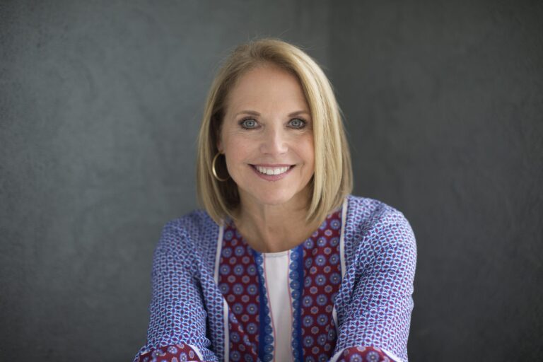 Katie Couric smiling, promoting "America Inside Out" series.