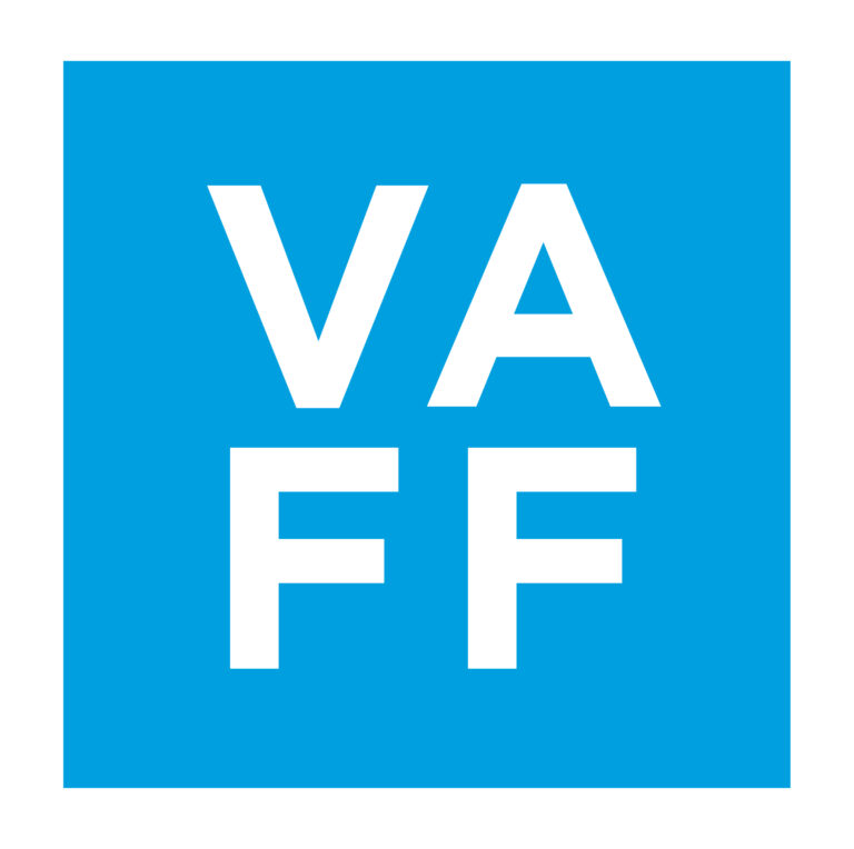 VAFF logo. The letters VAFF in white on a blue square.