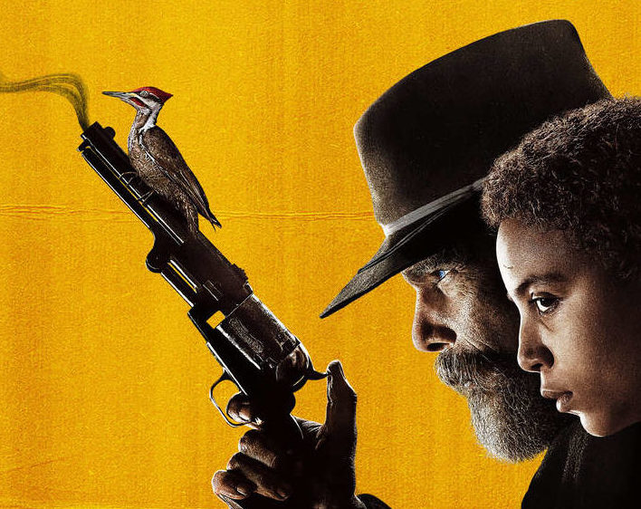 The Good Lord Bird poster: Ethan Hawke, young boy, woodpecker on gun