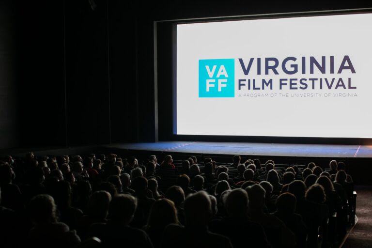 Audience at the Virginia Film Festival watching a movie.
