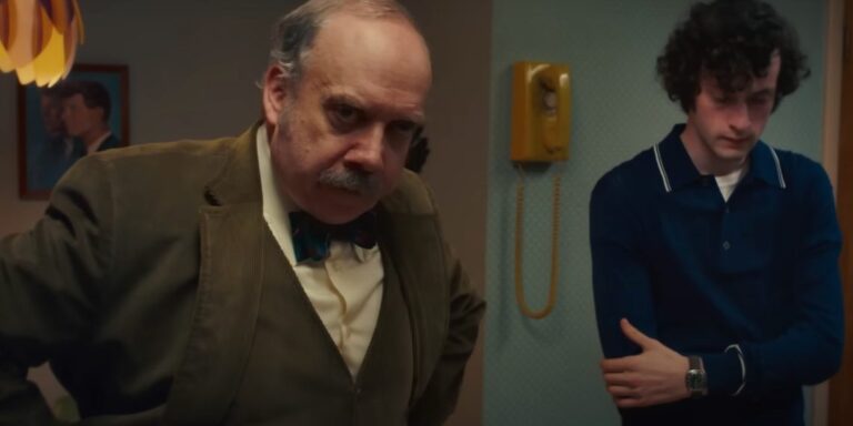 Paul Giamatti and Dominic Sessa in "The Holdovers" at the Virginia Film Festival.