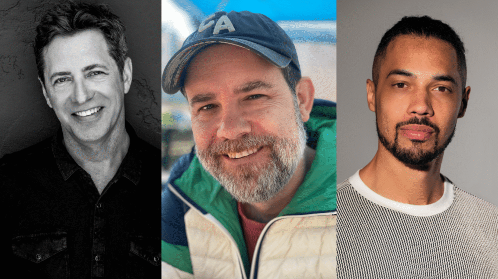 Portraits of actors Michael Cudlitz, Chad Coleman, and Dylan Walsh from Superman & Lois.