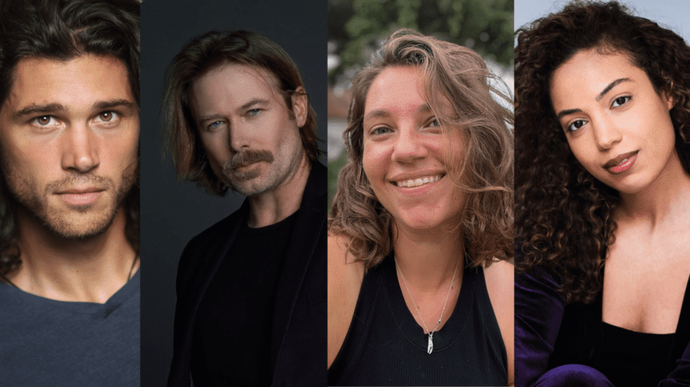 Film industry career panel: Four headshots of diverse panelists.