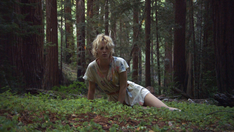 Actress Mackenzie Davis in the woods for the film Always Shine.