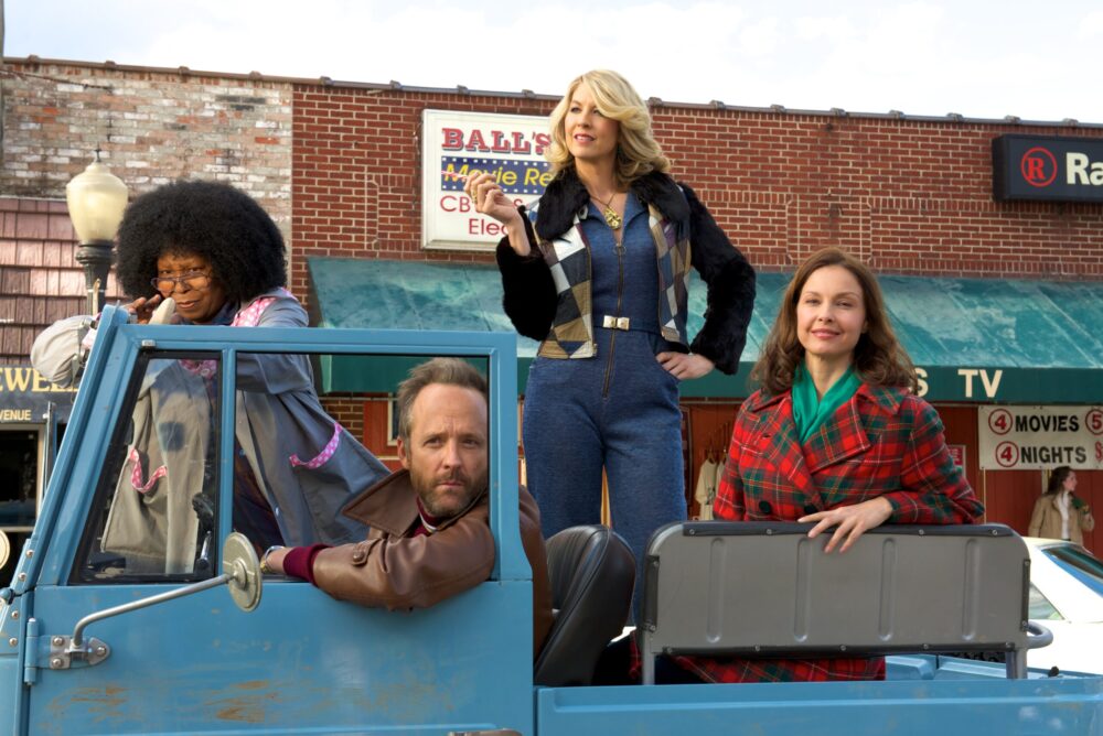 "Big Stone Gap" cast in a blue vehicle: Whoopi Goldberg, Patrick Wilson, Ashley Judd, Jenna Elfman.