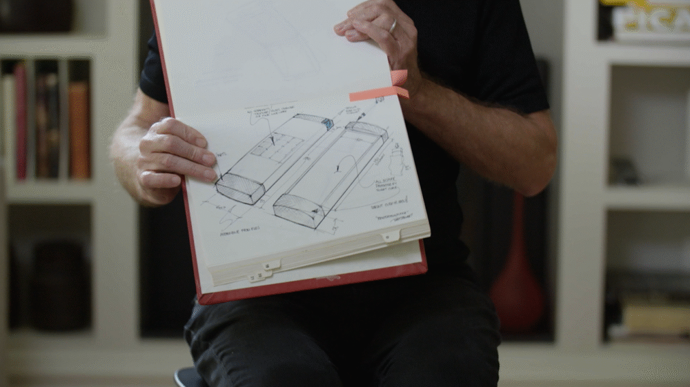 General Magic concept sketches in a design notebook.