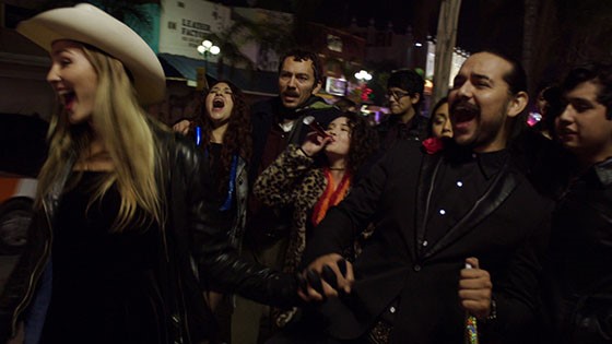 Celebrating Happy New Year in Tijuana with a lively street party.