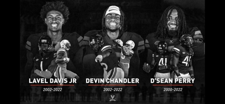 Tribute to UVA football players Lavel Davis Jr., Devin Chandler, and D'Sean Perry, 1-15-41.