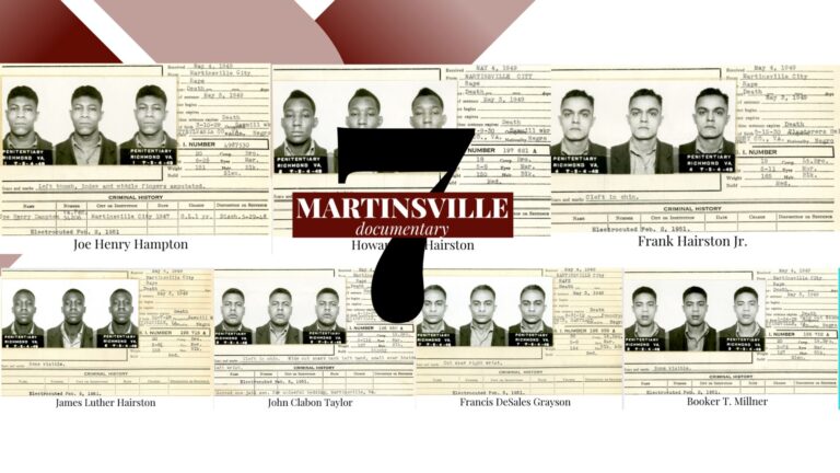 Mugshots of the Martinsville 7, victims of Virginia's due process failure.