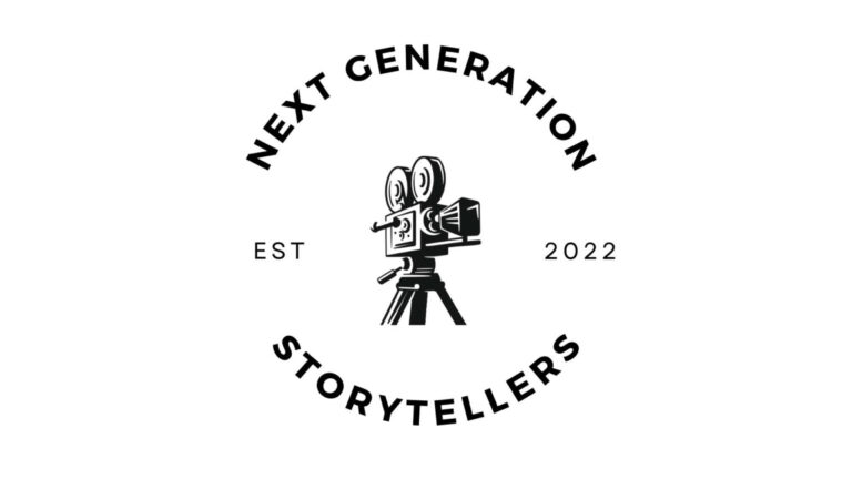 Next Generation Storytellers logo featuring a vintage movie camera, "Est 2022.