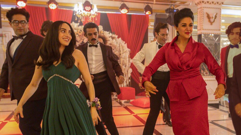 Cast members dancing in "The Persian Version" film