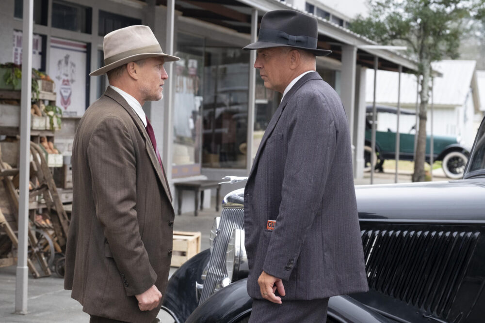 Kevin Costner and Woody Harrelson in "The Highwaymen" movie.