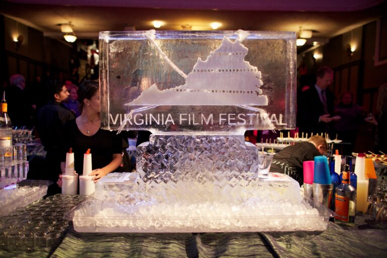 Virginia Film Festival ice sculpture at the Opening Night Gala.