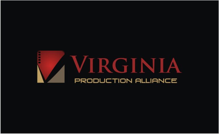 Virginia Production Alliance logo featuring a stylized film reel and the organization's name.