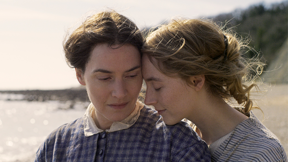 Kate Winslet and Saoirse Ronan in "Ammonite," a historical drama film.