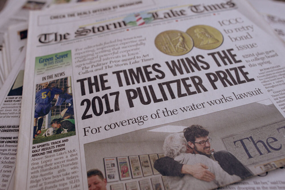 Storm Lake Times newspaper: "The Times Wins the 2017 Pulitzer Prize".
